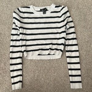 Striped Black and White Women's Top